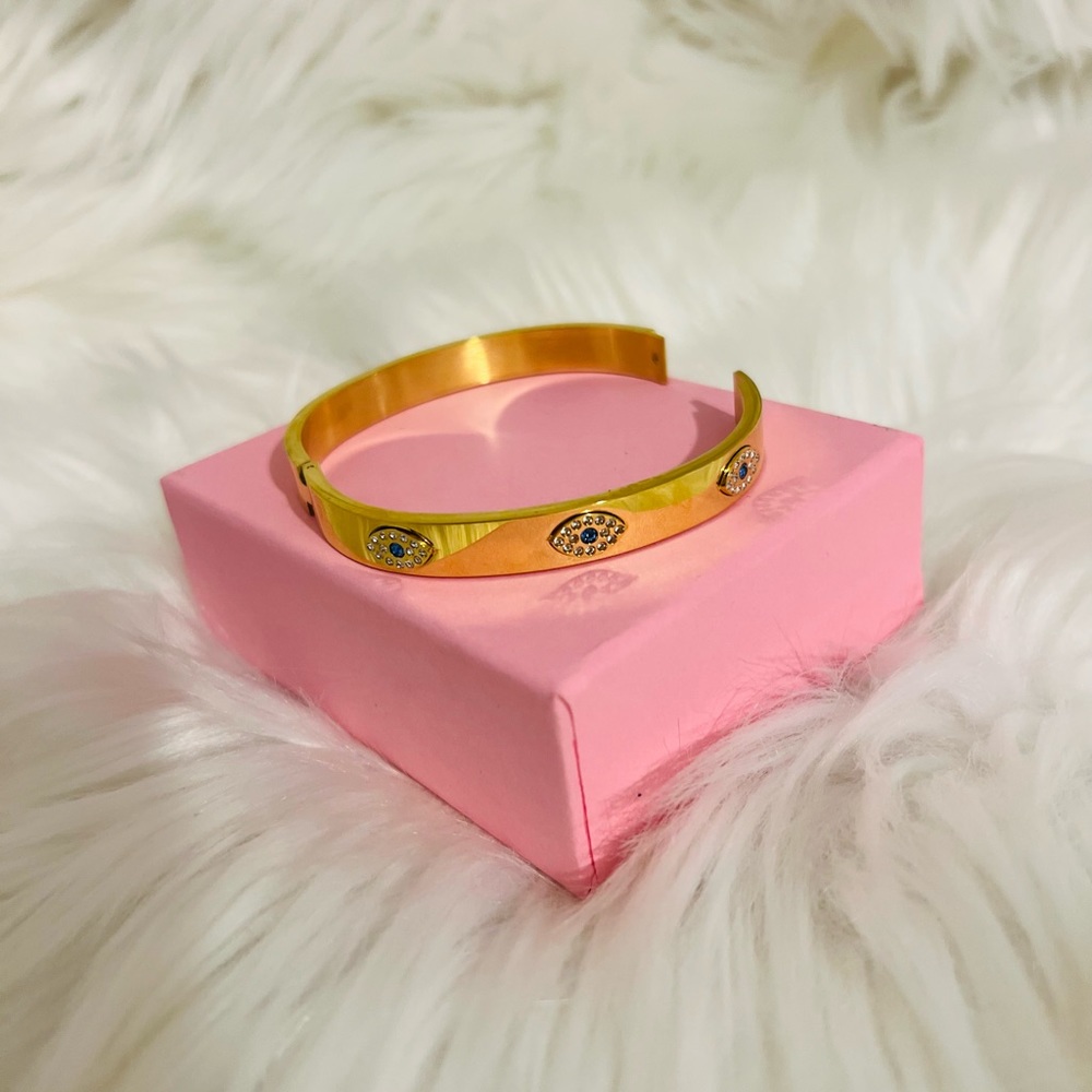 Gold evil eye bangle(free gift with purchase)